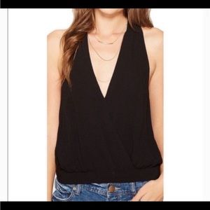 Free People Plunge V-Neck Smocked blouse